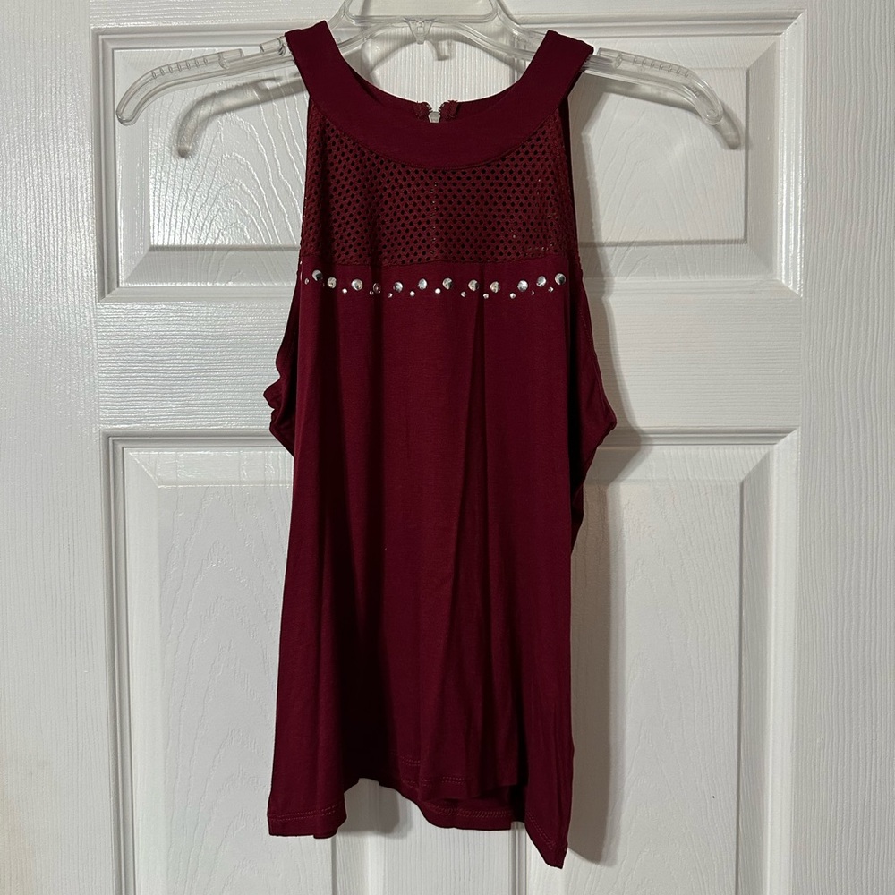NWT Belldini Sleeveless Studded Front Halter Top